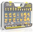 TOOLDO Router Bit Set 35 Pcs 1/4 inch Shank, Professional Router Bit Kit for DIY, Woodworking Project, High Grade