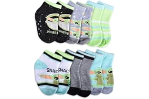CENTRIC BRANDS Star Wars The Mandalorian The Child Toddler Boy's Slipper Socks, 6 pairs