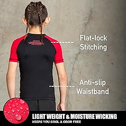 Elite Sports Kids Jiu Jitsu BJJ Rash Guard, Short