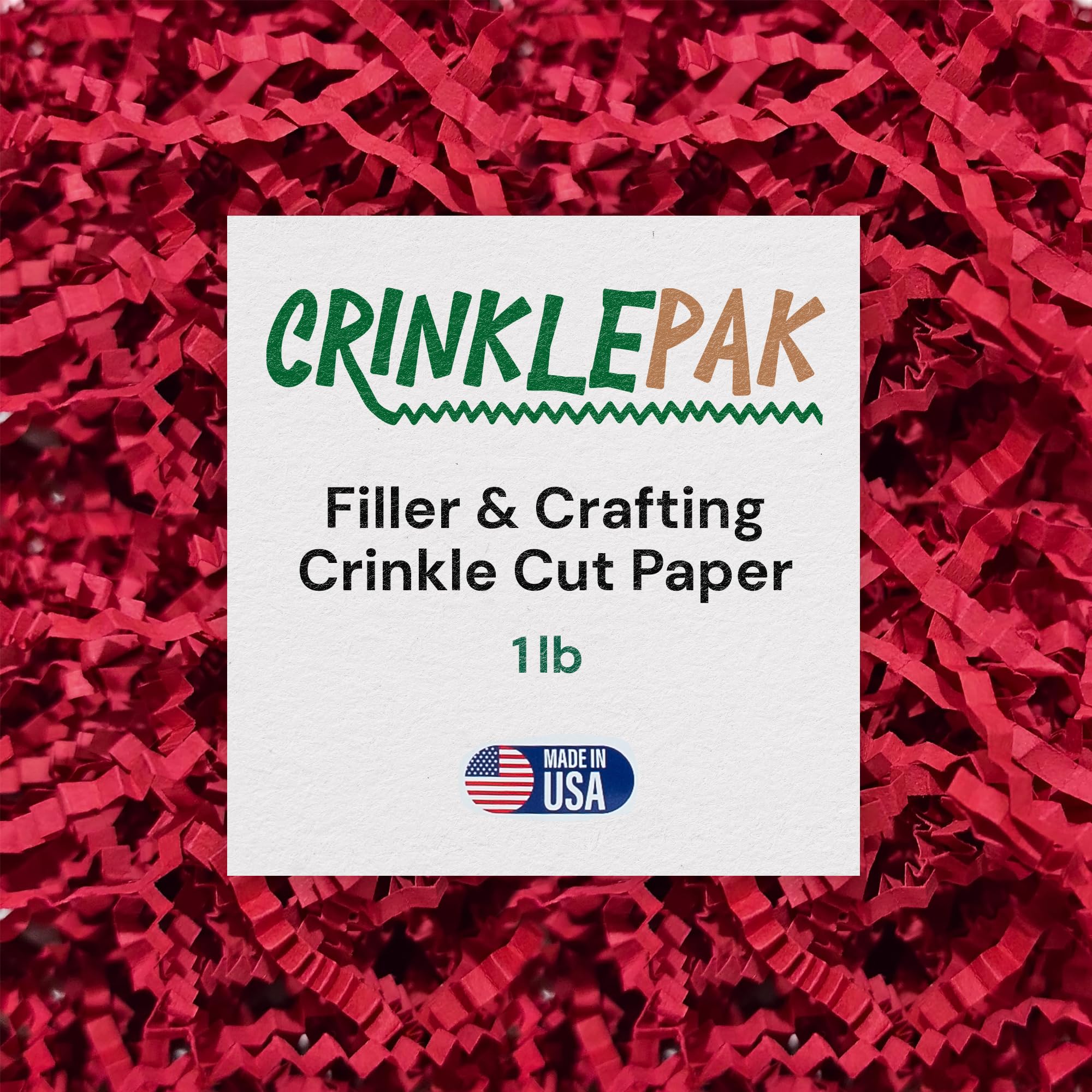 CrinklePak 1LB USA Made Red Crinkle Paper Filler
