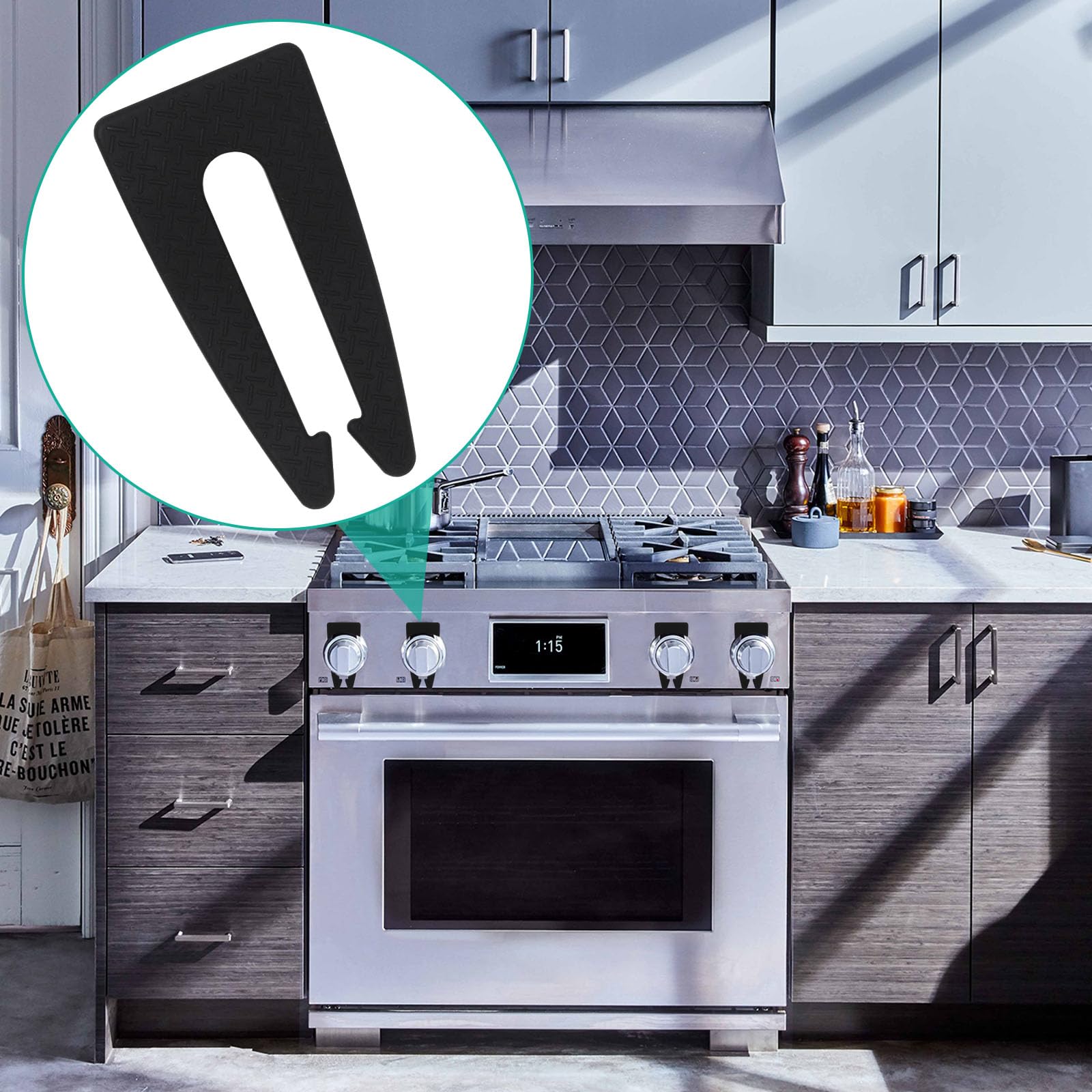 5pcs Gas Stove Knob Locks, Oven Lock Child Safety Gas Stove Knob Covers, Baby Proof Stove Knob Covers Lock Gas Stove Child Safety Knob Locks Childproof Baby Proofing Oven Safety Lock No Tools (Black)