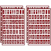 Forrafun 4 Pcs Glass Etching Stencils, Capital Alphabet, Numbers | Self-Stick Old English Letter Templates for Wood Burning &amp; Engraving, Monogram Stencils for Glass DIY Crafts