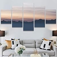 SIGNWIN 5 Panel Canvas Wall Art Landscape Mountain for Home Decorations Ready to Hang - 60