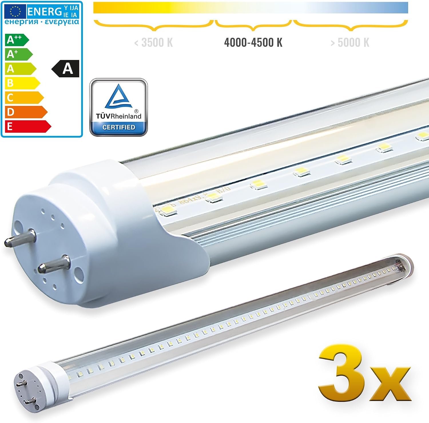 A&G LED Tube, G13, 8 W, Neutral White, 60 x 26 x 26 cm