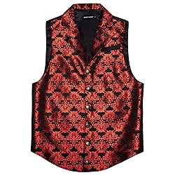 Barry.Wang Red Black Victorian Vest Loki Men