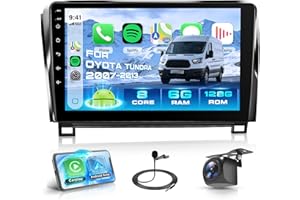 8 Core 6G+128G Android 15 Car Stereo for Toyota Tundra 2007-2013/Toyota Sequoia 2008-2019, Wireless Carplay Android Auto, 9''