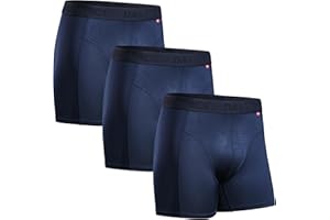 DANISH ENDURANCE Men's Performance Boxer Briefs (3-Pack) – Moisture-Wicking, Quick-Dry Comfort with Extra-Long Fit