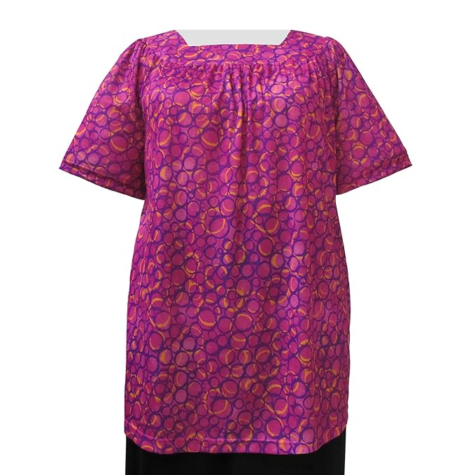 Star Dance Short Sleeve Square Neck Pullover Plus Size