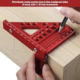 Fentar 3-D Speed Square 22.5-90 Aluminum Alloy with 11 Drill Holes Red view 4