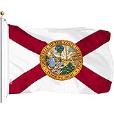 G128 Florida FL State Flag | 3x5 Ft | LiteWeave Series Printed 100D Polyester | Vibrant Colors, Brass Grommets