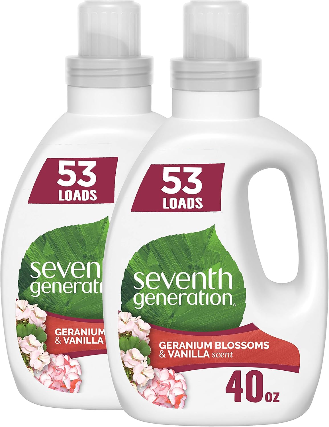 Seventh Generation Concentrated Laundry Detergent, Geranium Blossom & Vanilla, 40 oz, Pack of 2 (106 Loads): Health & Personal Care