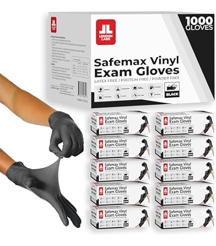 London Labs Synsafe 4 Mil -Black Nitrile Exam Gloves –Disposable