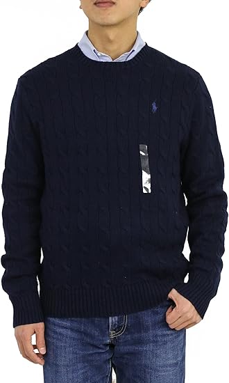 Amazon ポロ ラルフローレン Polo Ralph Laurenメンズ コットンケーブル クルーネックセーター 無地 ワンポイント 並行輸入品 ポロシャツ 通販
