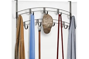 LYNK Professional® Home™ Over Door Hooks Rack - 9 Hook Over Door Hanger - Over Door Towel Rack - Hanging Towels or Clothes - Bathroom, Bedroom or Laundry Room - Lifetime Ltd. Warranty - Bronze