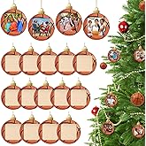 Vercraft 20 Pcs Basketball Sports Ornaments for Christmas Tree Decorations Wooden Christmas Picture Frames Xmas Photo Ornament Gifts for Sports Player Team Keepsake Party Favors