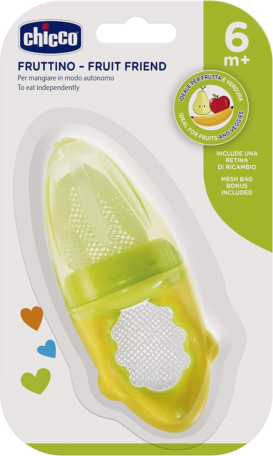 Chicco Fruit Friend, Fruit and Vegetable Starter, Ergonomic Handle, Net Included, Hand Washable, First Feeding Set - Image 3