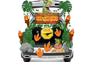 Dreamtop Dinosaur Trunk or Treat Car Decorations Kit, 24Pcs Halloween Trunk or Treat Decorations for SUV, Truck Car Sticker, Archway Entryway Garage Decor & Dinosaur Theme Party