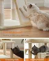 Feandrea Cat Tree Tower Widened Perch Large Cats Beige PCT51MV1 view 7