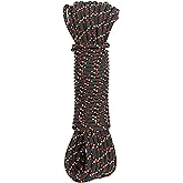 GM CLIMBING 6mm Accessory Cord Rope Double Braid CE/UIAA (Black, 20ft)