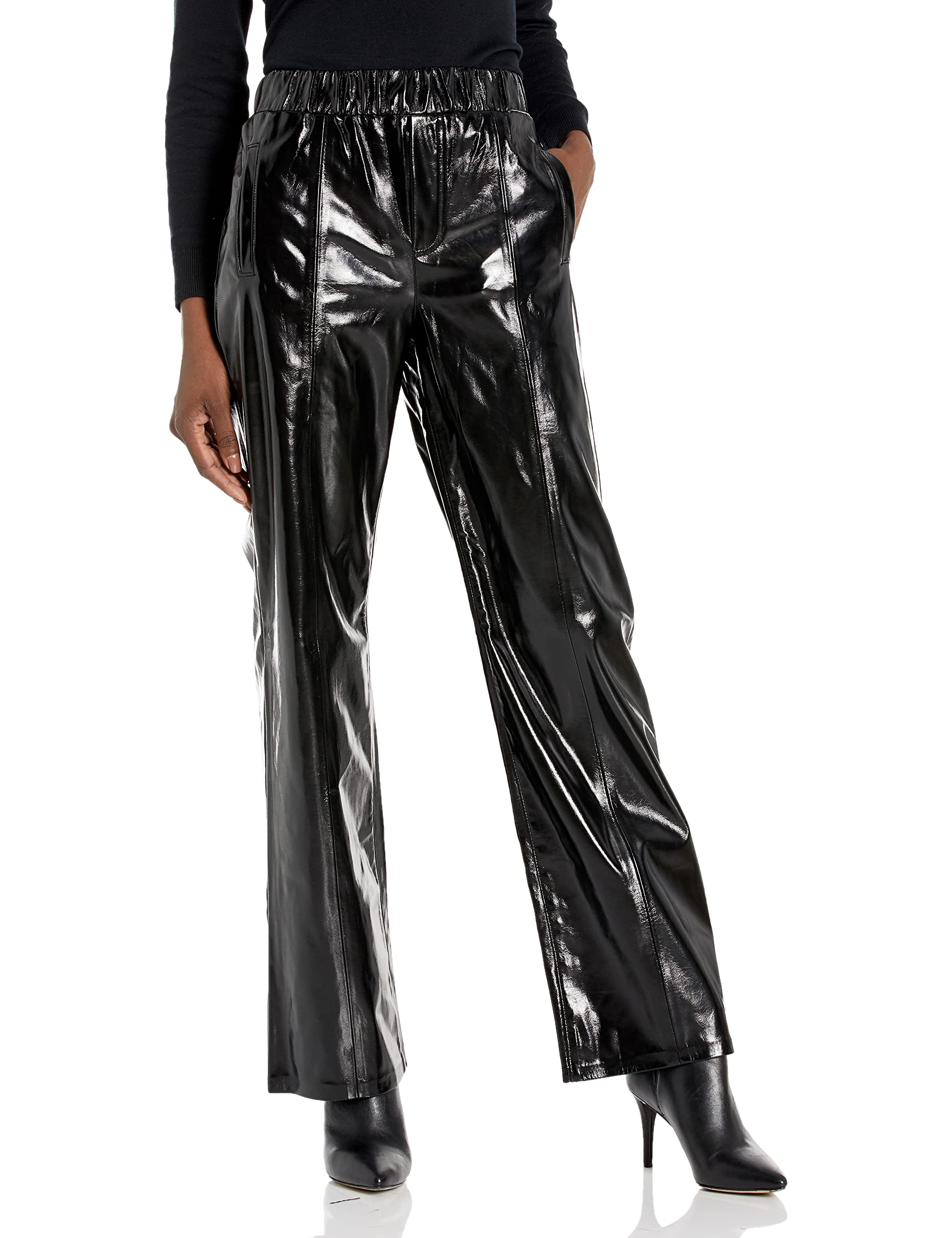 Photo 1 of [BLANKNYC] Womens Vegan Leather with Elastic Waistband Pants, Going Out, X-Small-Small US