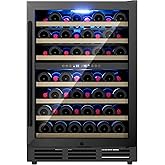 EUHOMY 24 Inch Wine Cooler Refrigerator 54 Bottl-Dual Zone, Built-in or Freestanding Wine Fridge with Glass Door, Wine Refrigerator for Home Bar Kitchen on Fridge.com