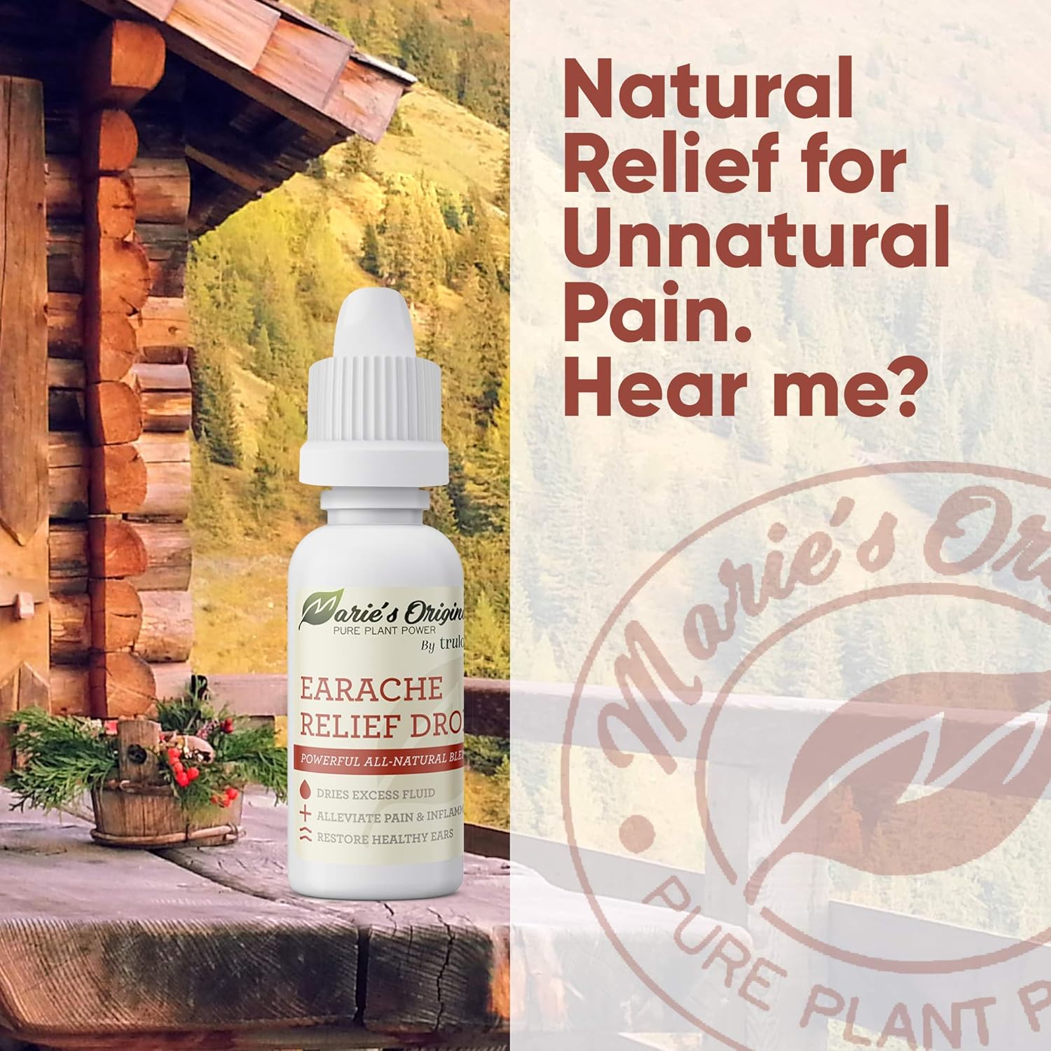 Natural Earache Drops for Ear Infection Prevention, Pain Relief, Swimmer's Ear - Homeopathic, Holistic, Vegan Herbal Ear drops for Adults, Children - Made in USA, Healthy, Safe for Kids: Health & Personal Care
