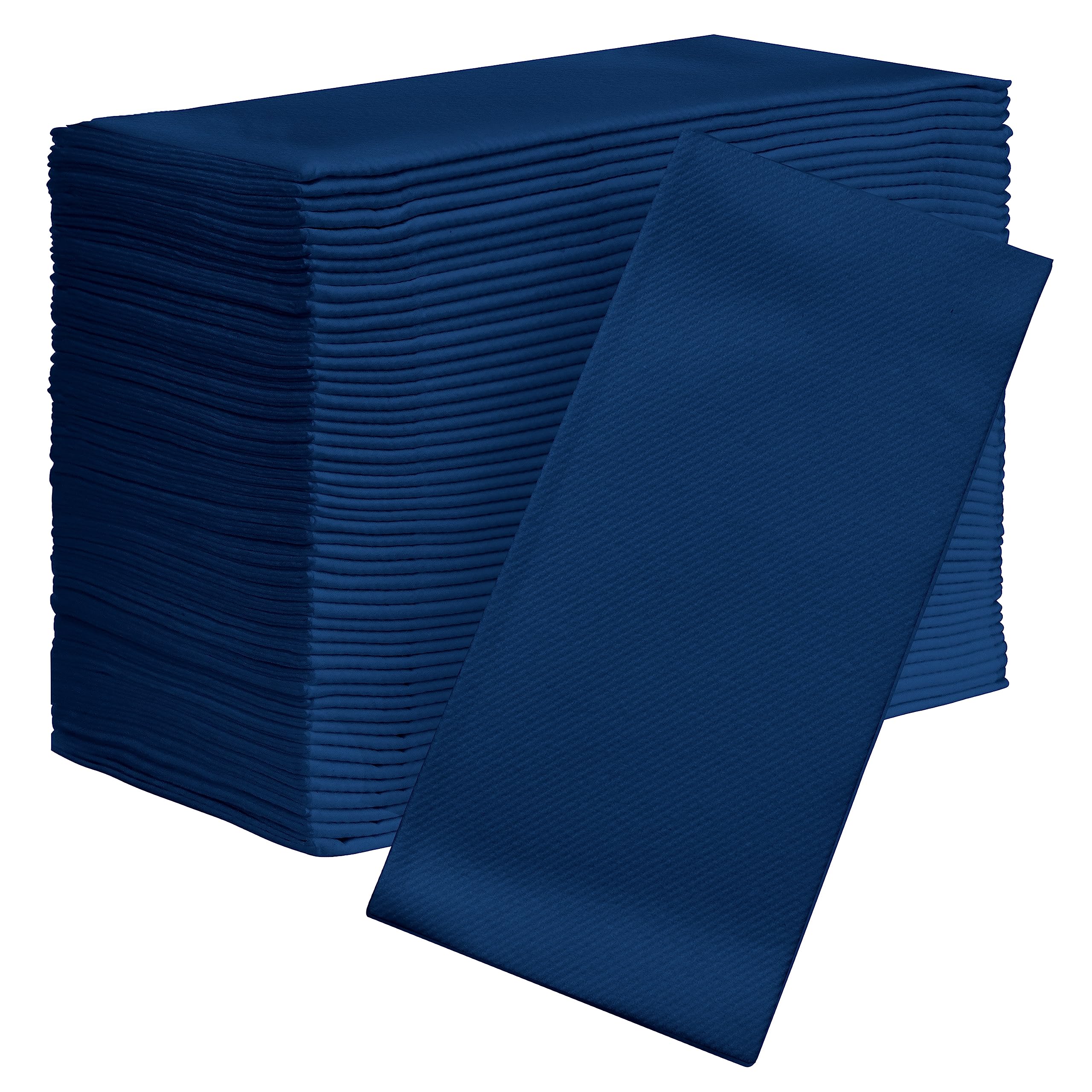 AMERICAN HOMESTEAD Paper Napkins - Navy Blue Disposable Linen-Like Dinner Napkins - Restaurant-Quality Table Serviettes for Weddings, Parties, and Events - 15.75" x 15.75" - 50 Count