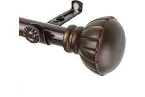 Rod Desyne 4805-997 Magnolia Window Curtain Rod Set, 120 to 170-Inch, Cocoa