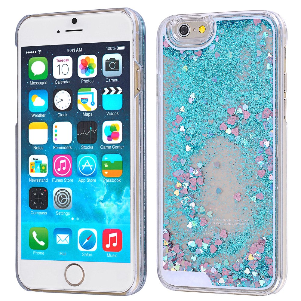 iPhone 6 6S Case-Yerwal Glitter Heart Bling Dynamic Liquid Quicksand Clear Case Cover For iPhone 6 6S 4.7\