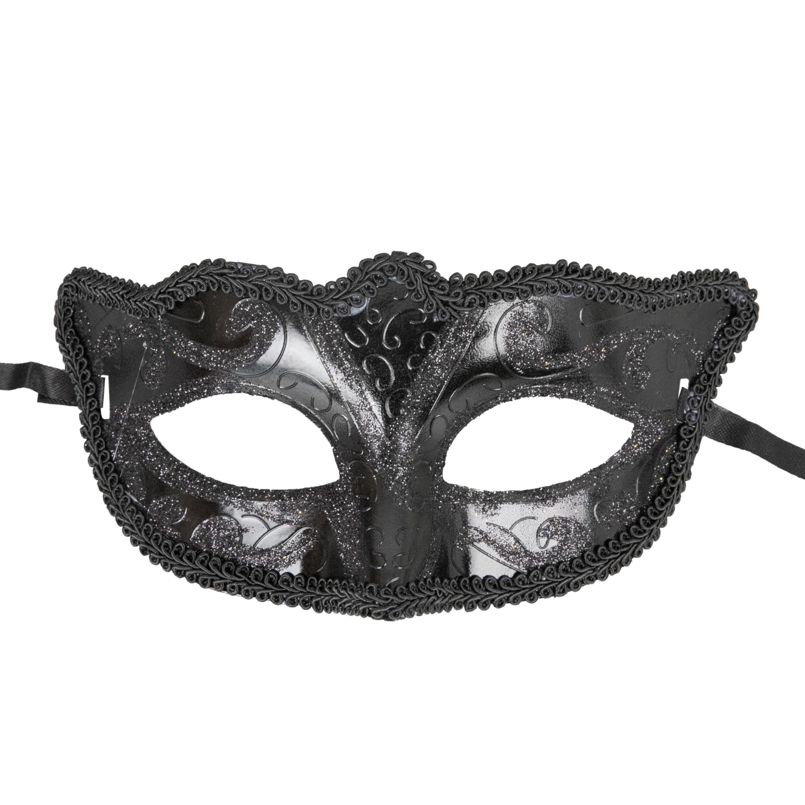 MIDNIGHT BLACK VENETIAN MASQUERADE CARNIVAL PARTY EYE MASK MENS OR LADIES
