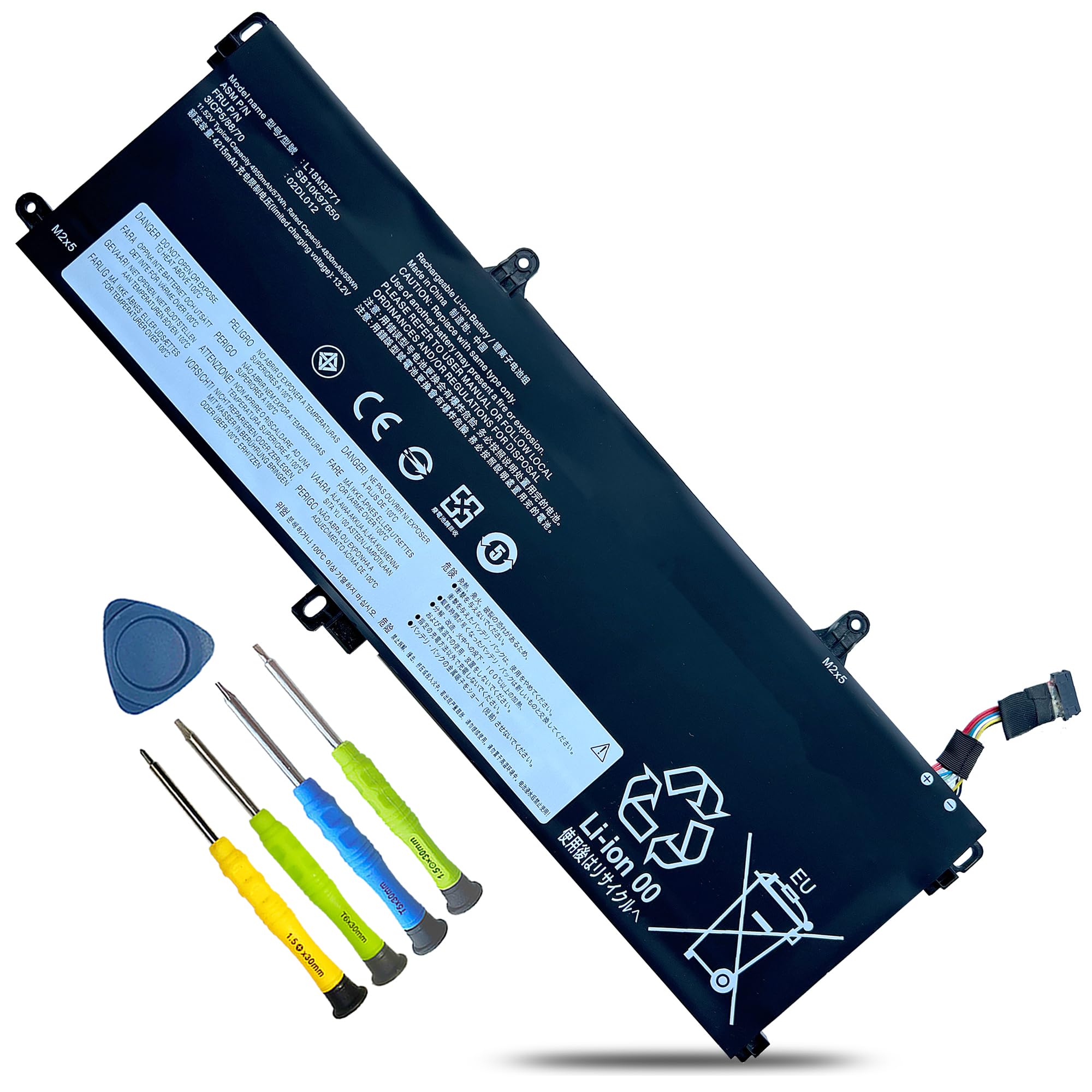 Photo 1 of ****POSSIBLY FOR PARTS/UNTESTED**** BOWEIRUI L18M3P71 L18L3P71 L18S3P71 Laptop Battery Replacement for Lenovo ThinkPad T590 P53S ThinkPad T15 P15s 1st Gen Series SB10K97650 02DL012 SB10K97649 02DL011 5B10W13913 5B10W13914 11.52V 57Wh