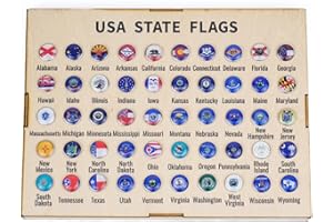 JABIHOME 50 US States Push Pins to Mark Travel - Office Thumb Tack - Map Flag Pins - Decorative Drawing Pins for Bulletin Board, Pinboard, Map, Office, Vision Board, Valentines Day Gifts for Him
