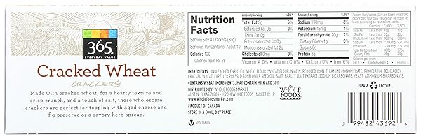 365 EVERYDAY VALUE, CRACKED WHEAT CRACKERS, 10.6 OUNCE