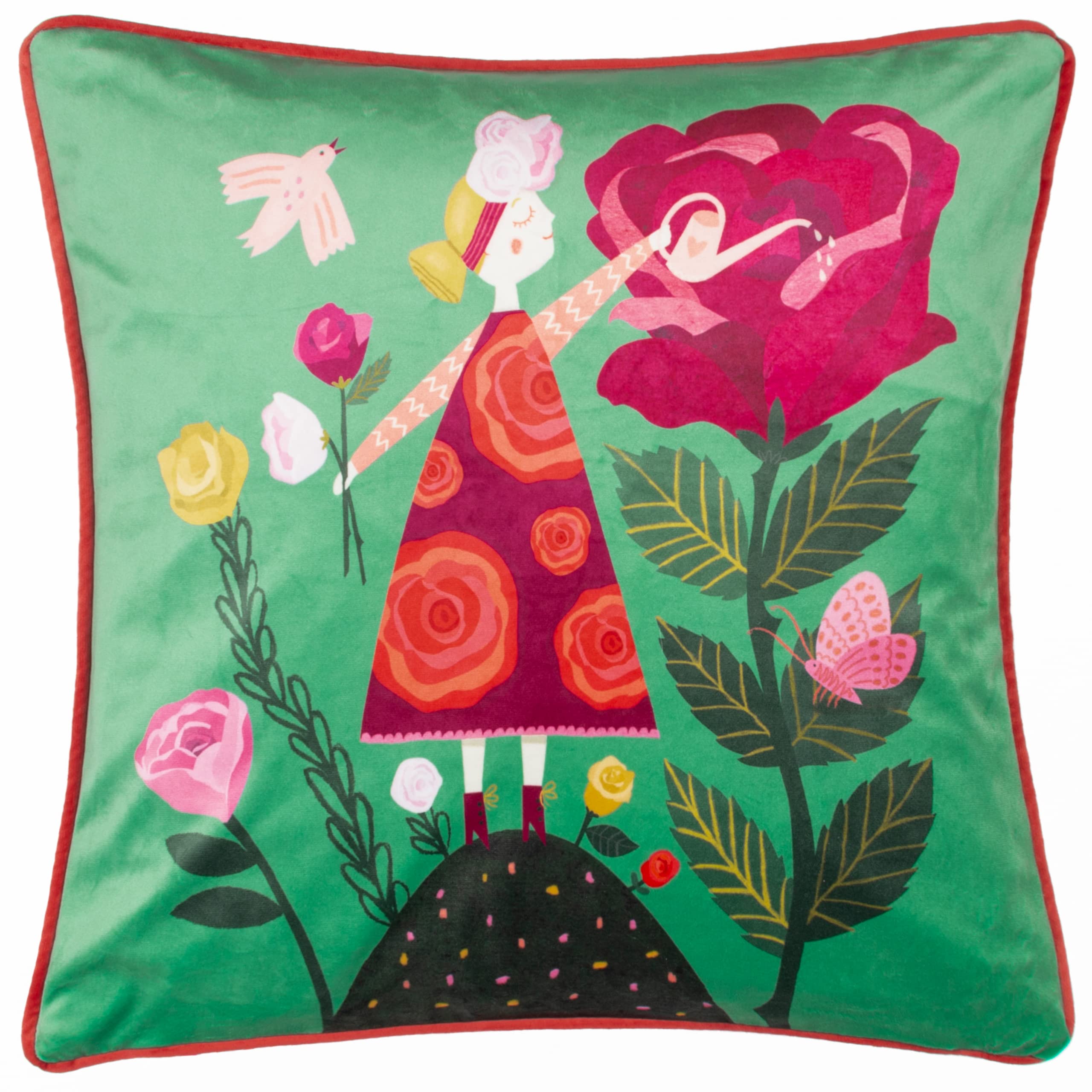 Kate Merritt Flower Girl Cushion Cover, 43 x 43cm