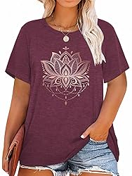Women Plus Size Floral Graphic Tees Casual Daisy T