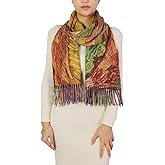 Wander Agio Fashion Painting Scarf for Women Long Shawl Large Warm Scarves Cashmere Feel Retro Fall Shawls