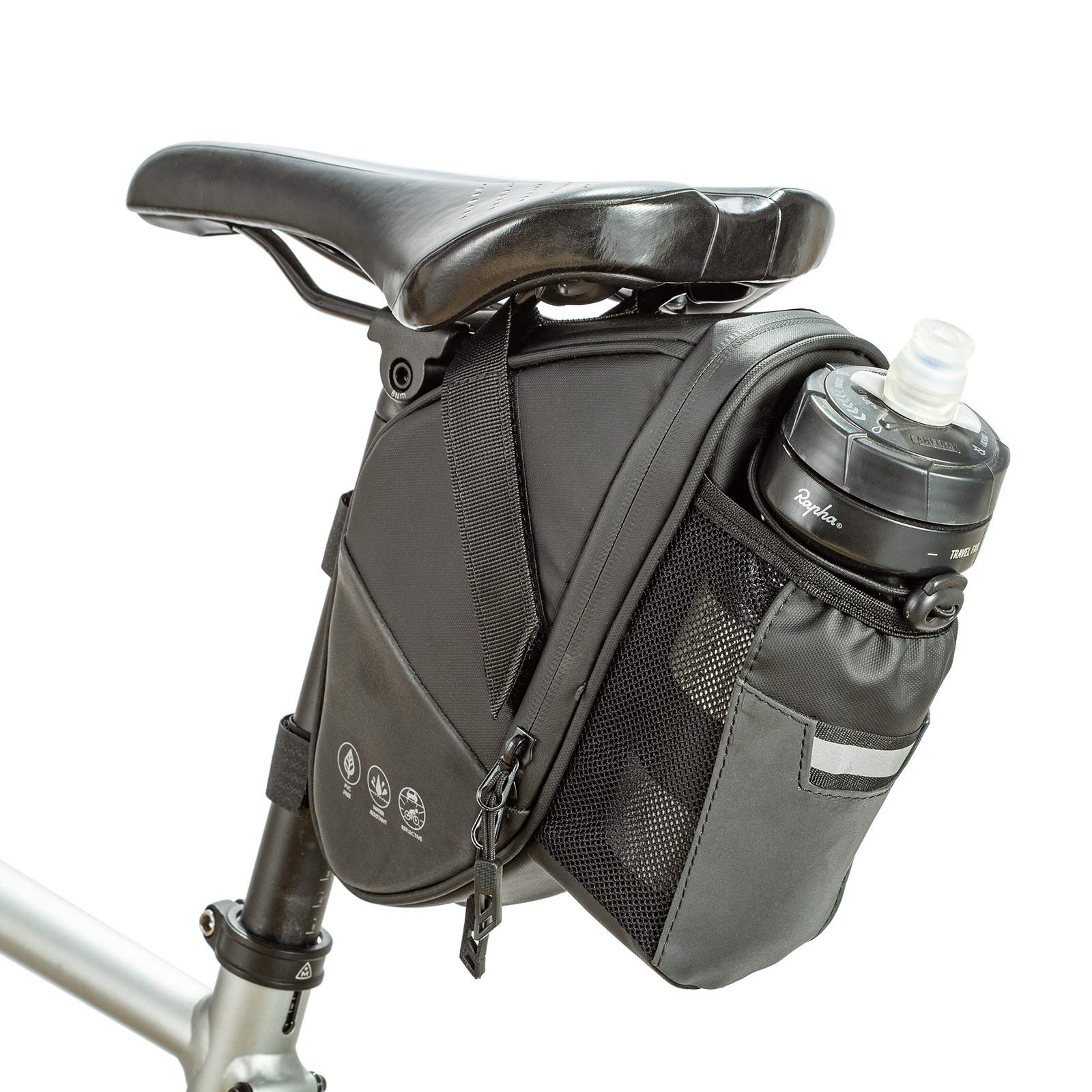 UBORSE Bike Rear Seat Bag - Waterproof Cycling Under Seat Storage Bag With Water Bottle Pocket - MTB & Road Bike Accessory