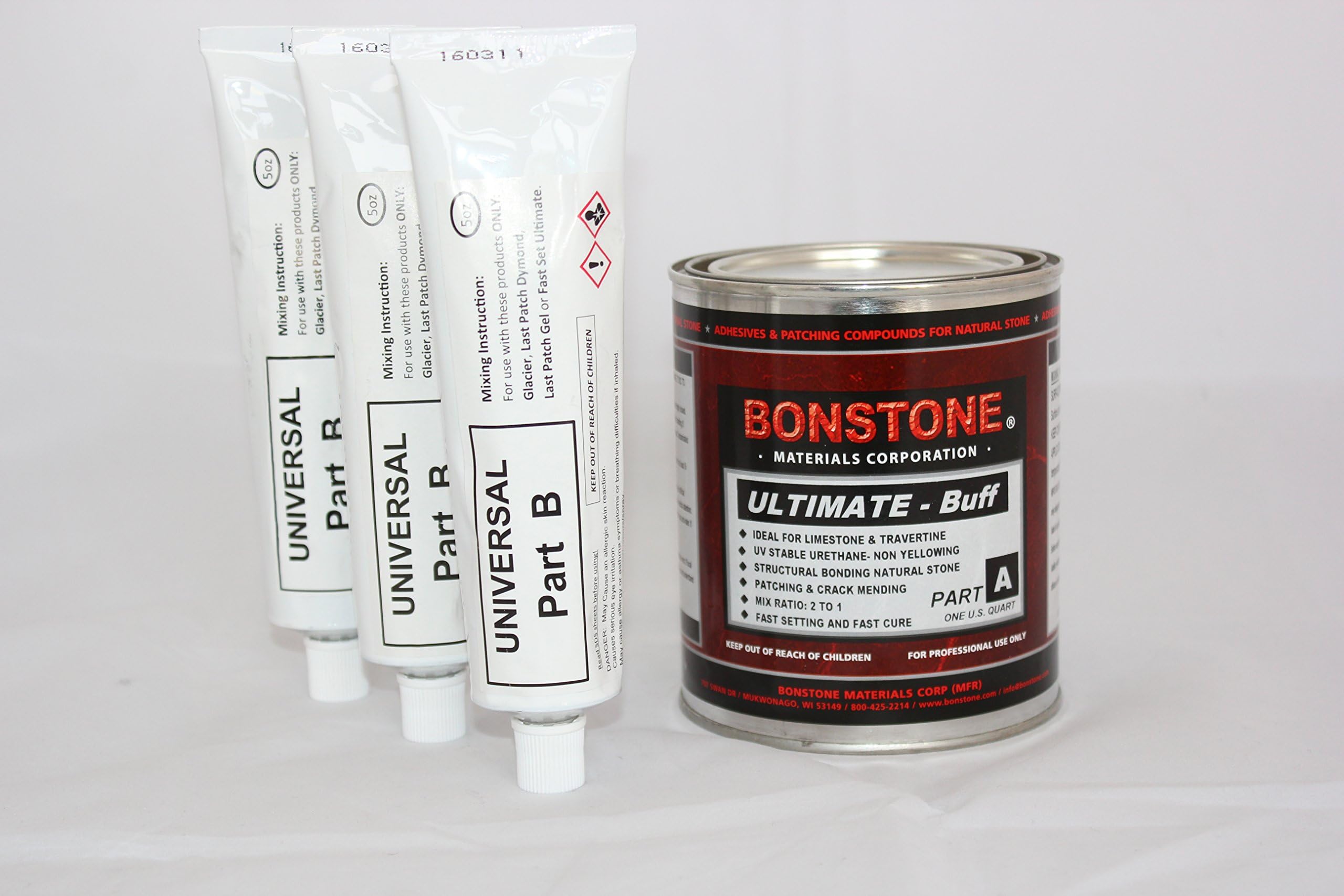 Ultimate Quart Adheasive (Buff) Ideal for Linestone & Travertine / Sculpture Repair, Anchoring, Bonding Stone, Exterior Grade-UV Color Stable, Non-Yellowing, Fast Cure - Easy to Use