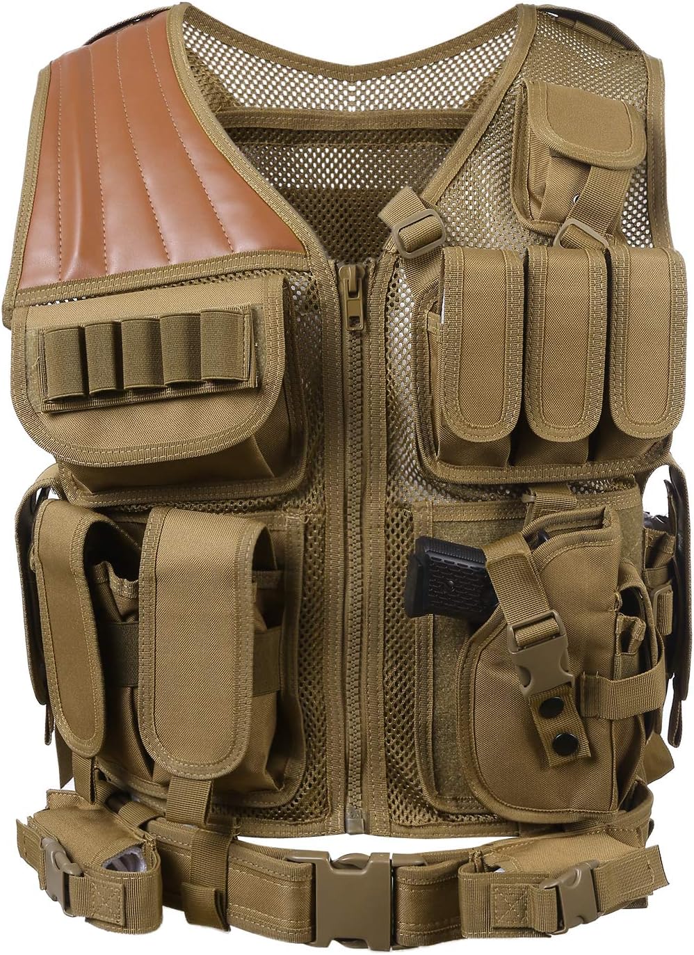 Voeveca Sports Duty Vest Breathable Adjustable Combat/Climbing/Fishing/Outdoor Vest for Training Men/Women/600D Assault