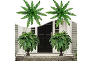 DASHENRAN Growhabity Ferns,Uv Resistant Lifelike Artificial Boston Fern,Artificial Boston Ferns for Outdoors,Uv Resistant Artificial Outdoor Plants,Artificial Ferns for Outdoors Large (2pcs-36 Pieces)