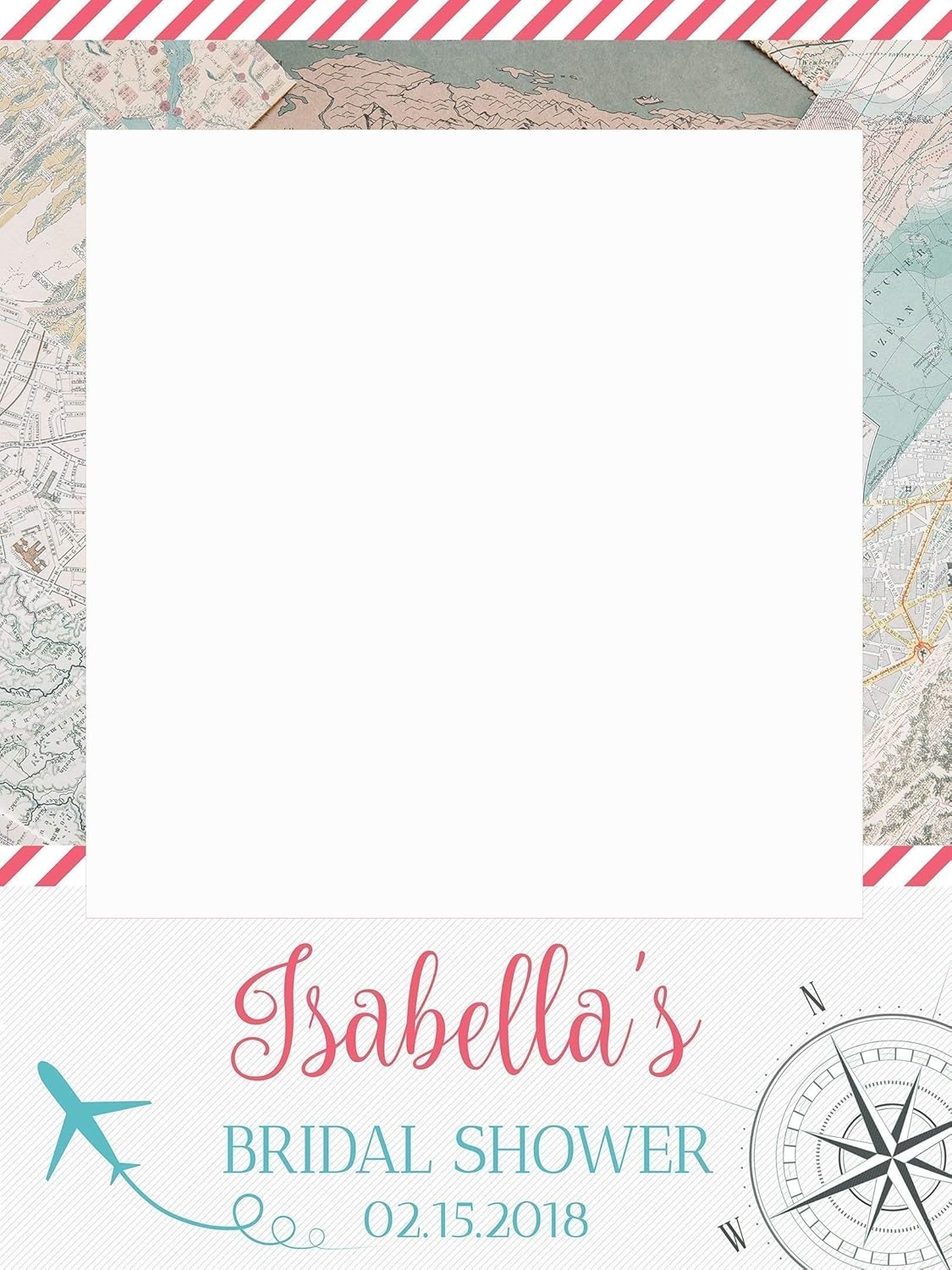 Sizes 36x24 48x36; Adventure Vintage Map Travel Bridal Shower photo booth frame Large Custom Travel Wedding Photo Booth Frame Map Travel Bridal Shower Handmade Party Supply Photo Booth Props