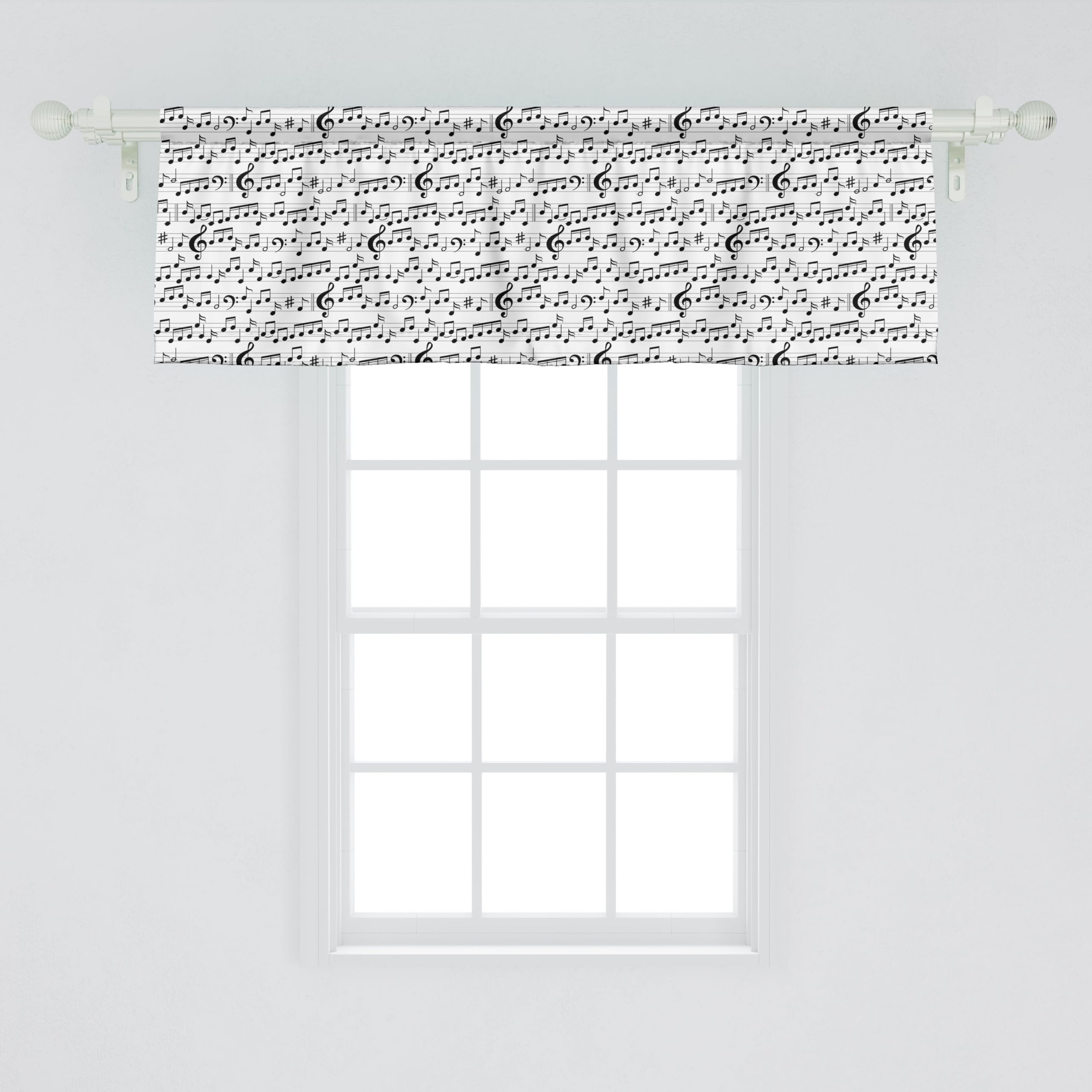 Ambesonne Music Window Valance, Abstract Style