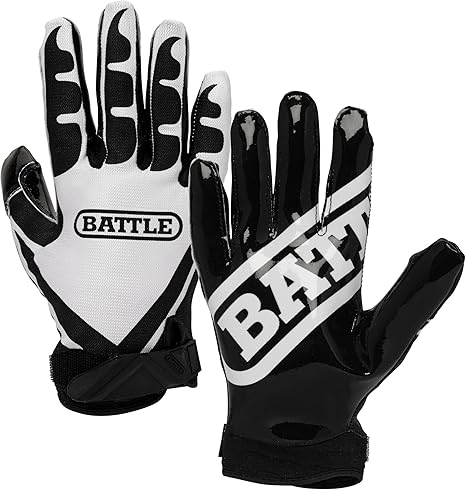 white and gold battle gloves