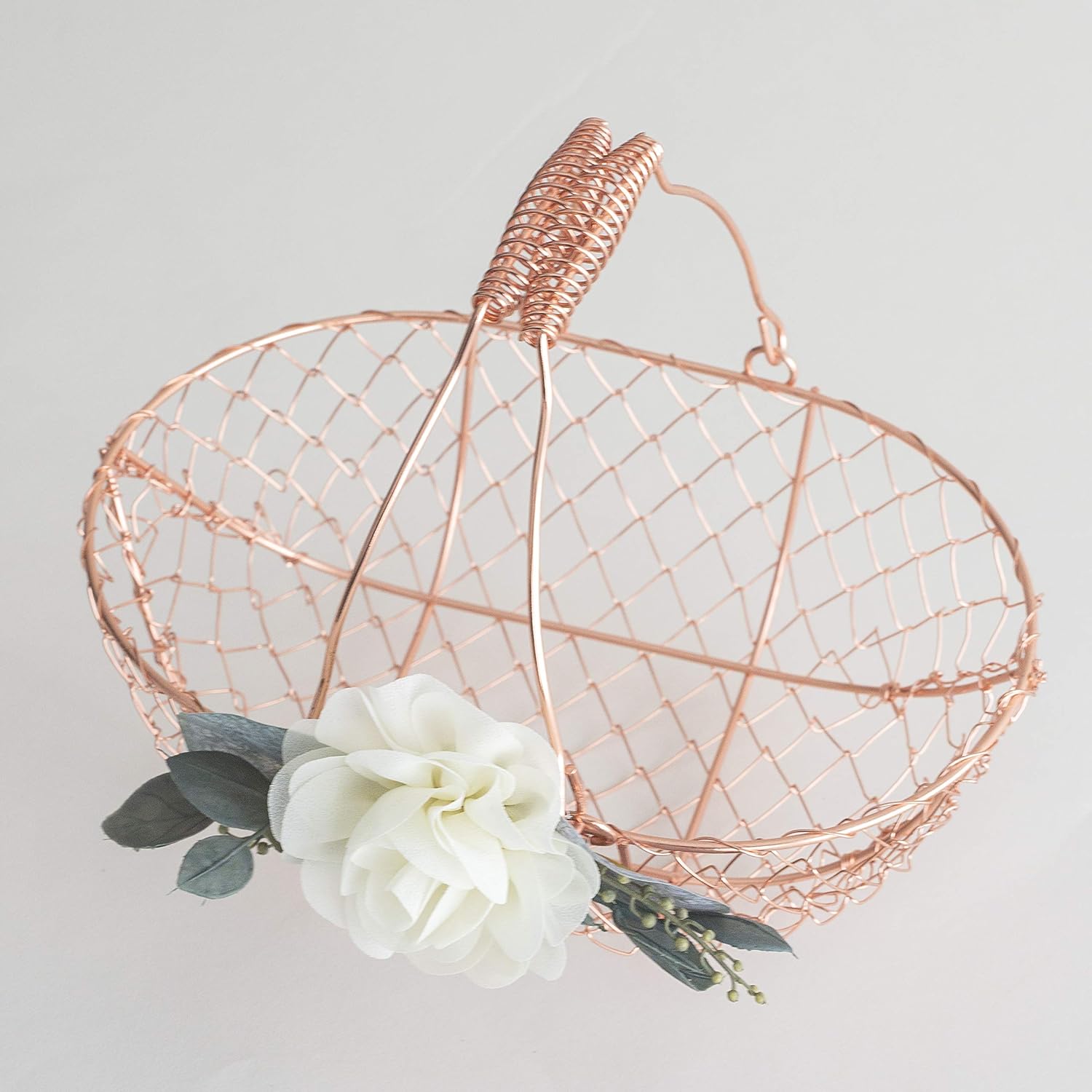 copper flower girl basket