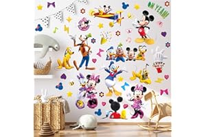 DICNERRY Mickey Wall Stickers for Kids, Cartoon Character Stickers for Boys Room, 65 PCS PVC DIY Removable Stickers for Baby Kids Nursery Girls Bedroom Living Room Playroom Wall Decoration (Mickey)