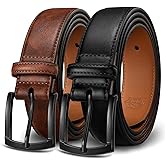 Zitahli Mens belt 2 Pack - Men Leather Belt Design for Work Business and Casual Golf Jeans-Men's Accessories Gifts for Men