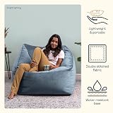 icon Natalia Velvet Bean Bag Chair, Mineral Blue, Large Adult Armchair view 5