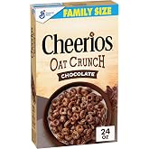 Cheerios Oat Crunch Chocolate Cereal, Whole Grain, Family Size, 24 oz | Whole Grain Oats &amp; Cocoa, 30g Whole Grain per Serving, Helps Keep You Full, Great for Trail Mix