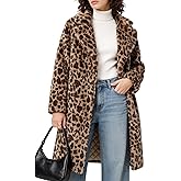 Bgylu Women's Faux Fur Coat Teddy Fuzzy Fleece Open Front Elegant Lapel Collar Long Sleeve Longline Loose Jacket