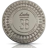 EPIC Goods Lucky Number 38 Metal Poker Chip Prop Replica | Double Sided Challenge Coin for Gamers &amp; Cosplayers | Retro Futuristic Wasteland Game Token, Post Apocalyptic Vault Decor